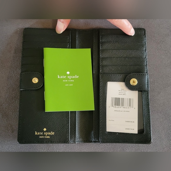NEW Kate Spade Stacy Black Bifold Wallet - Picture 6 of 7